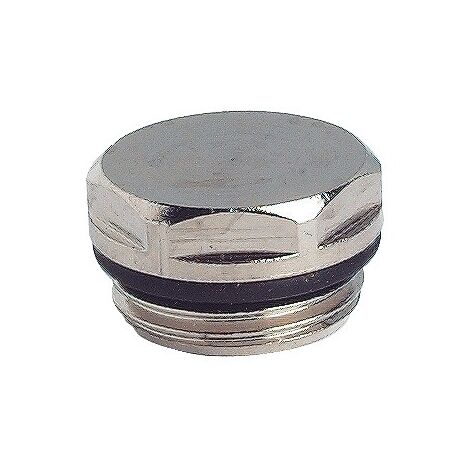 Bouchon de radiateur nickelé 15/21 avec joint torique - SOMATHERM - 1251-15
