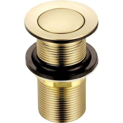 Bouchon de remplacement pour évier en laiton, sans fente, finition or brossé, raccord standard G 1 1