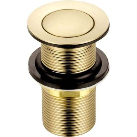 Bouchon de remplacement pour évier en laiton, sans fente, finition or brossé, raccord standard G 1 1