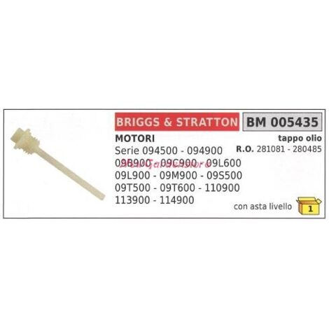 Bouchon de remplissage d'huile B&S tondeuse à gazon série 171400 176400 190400 005435