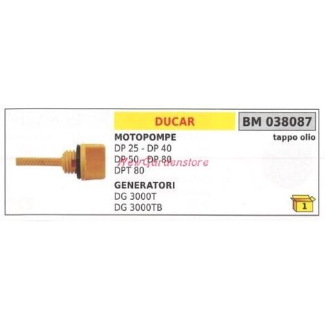 Bouchon de remplissage d'huile DUCAR pompe à moteur DP 25 40 50 80 DPT 80 038087
