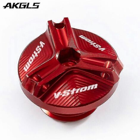 Bouchon de remplissage d'huile moteur Suzuki V-Strom 650, 1000, 1050, 1050XT, 250, DL250, DL650, DL1000 : vis et protection (rouge).
