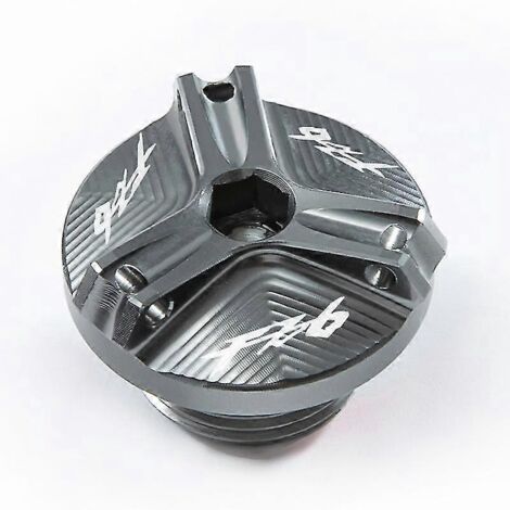 Bouchon de réservoir de liquide de frein avant et bouchon de remplissage d'huile pour moto Yamaha FZ6, FZ-6, ZF6N, FZ6R, FZ6S et Fazer : accessoires de protection. Bouchon de remplissage d'huile gris.