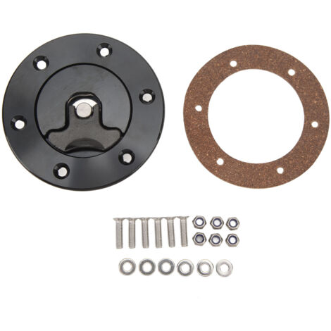 Bouchon de réservoir de surtension de pile à combustible billette en aluminium 39mm ID montage encastré 6 boulons Type ouvert noir universel pour voiture