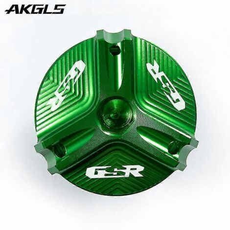 Bouchon de réservoir d'huile moteur et de carburant pour motos Suzuki GSR400, GSR600 et GSR750 (vert GSR). Accessoires inclus : vis de protection.