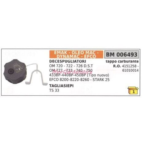Bouchon de réservoir EMAK débroussailleuse OM 720 722 726 727 733 740 006493