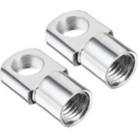 Bouchon de ressort à gaz, filetage intérieur M8, diamètre du trou : 8 mm, acier A3 argenté, 2 pièces