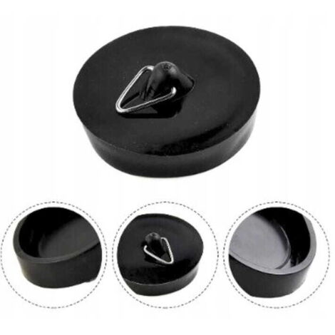 Bouchon de siphon pour baignoire, lavabo, receveur de douche, 45 mm, noir