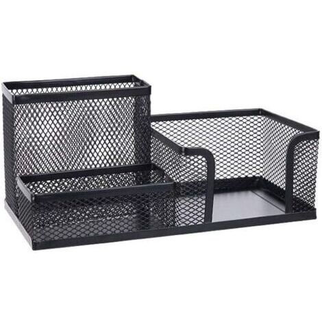Bouchon de stylo à trois grille en maille, porte-stylo de rangement de papeterie en fer forgé, décoration de bureau de bureau, finition de bureau à domicile, boîte de rangement à distance