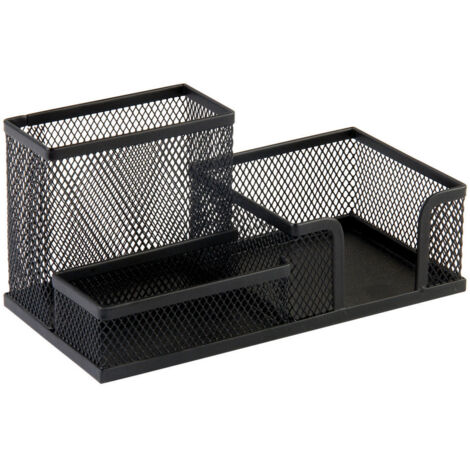 Bouchon de stylo à trois grille en maille, porte-stylo de rangement de papeterie en fer forgé, décoration de bureau de bureau, finition de bureau à domicile, boîte de rangement à distance