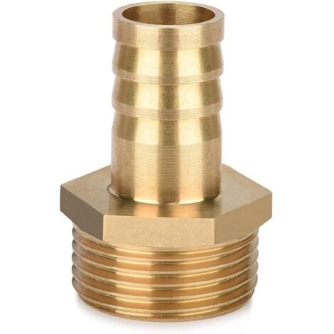 Bouchon de tuyau en laiton avec adaptateur de raccord de tuyau de 1 pouce mâle x 1,9 cm de buse (19 mm) Lot de 1