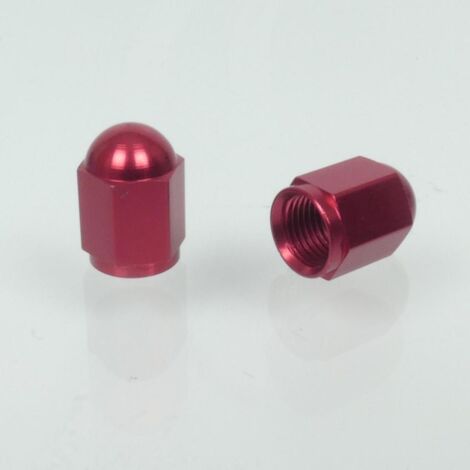 Bouchon de valve Bike It Hexagonal aluminium anodisé rouge pour