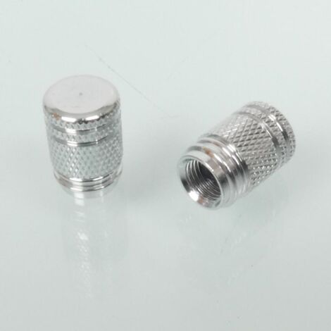 Bouchon de valve Bike It Round moleté aluminium chromé pour moto