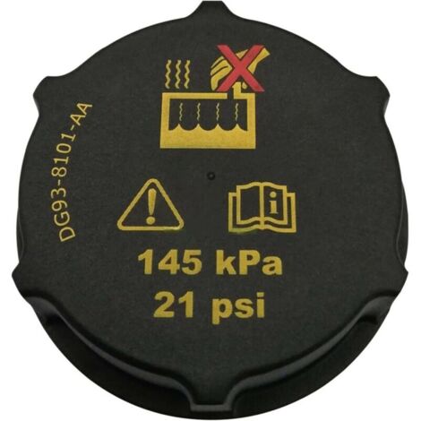 Bouchon de vase d'expansion du radiateur - Bouchon de réservoir de liquide de refroidissement - DG93-8101-AA - Pour Fiesta, Focus, C-Max, Mondeo (Noir)
