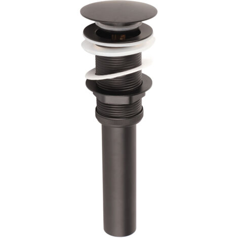 Bouchon de Vidage Pop-Up pour Lavabo de Salle de Bain, Noir Mat, Acier Inoxydable Antirouille et Anti-Bouchons, Sans Trop-plein