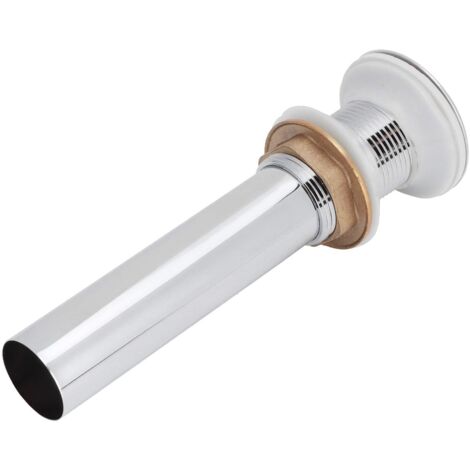Bouchon de vidange, avec couvercle de protection Bouchon de vidange escamotable sans débordement en laiton et acier inoxydable, anti-obstruction(Plating copy without holes)