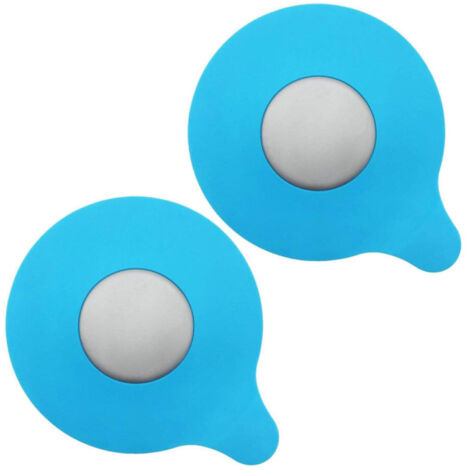 Bouchon de vidange de baignoire,bouchon de vidange universel en silicone souple,adapté aux baignoires,éviers de cuisine,buanderies,bleu,2 pièces