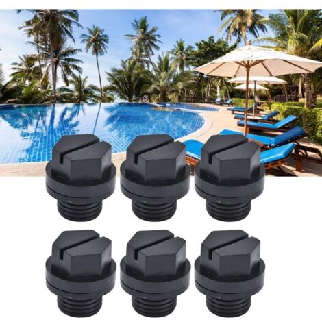 Bouchon de vidange de Piscine, 10 pièces Bouchon de vidange Finition Fine Opération Simple Matériau en Caoutchouc Petit Volume 1/4in Bouchon de Piscine