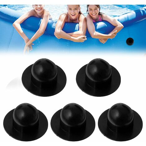 Bouchon de vidange de piscine 5 pièces Guazhuni（le noir）