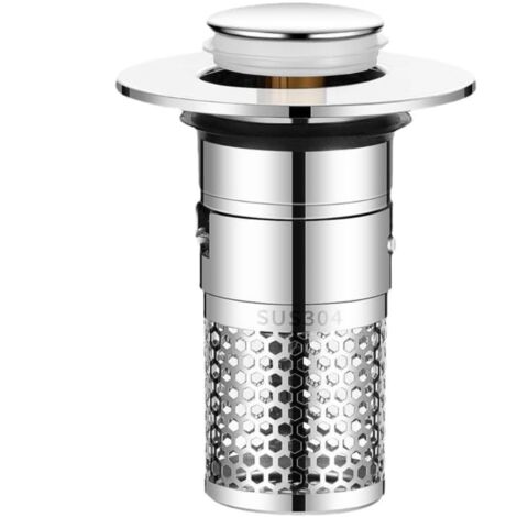 Bouchon de vidange en acier inoxydable 304 avec crépine, adapté aux trous de 32 à 40 mm de diamètre