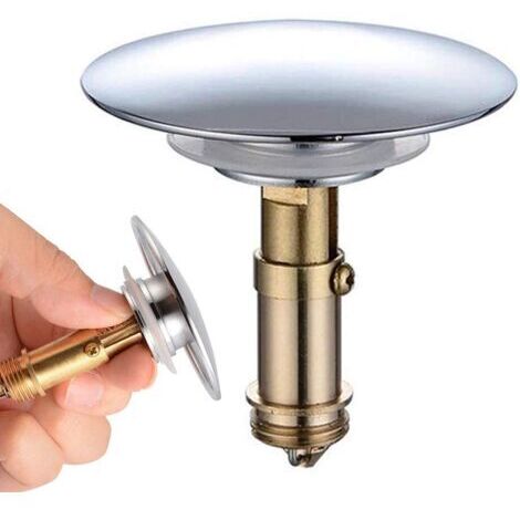 Bouchon de vidange en laiton, baignoire lavabo bouchon de vidange 66mm laiton poli Chrome Pop pour-Ensoleillé