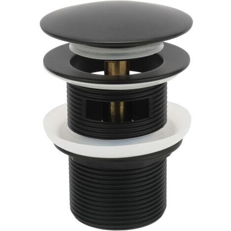 Bouchon de vidange en laiton pour baignoires îlot, bonde de vidange rétractable pour baignoires îlot, compatible avec la plupart des baignoires îlot (noir mat)