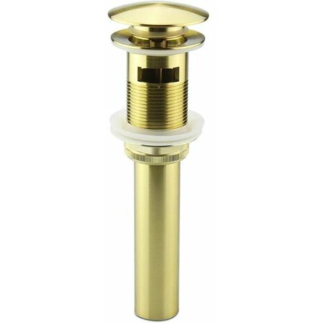 Bouchon de vidange escamotable vanité avec trop-plein, robinet de salle d'or lavabo vasque vidange