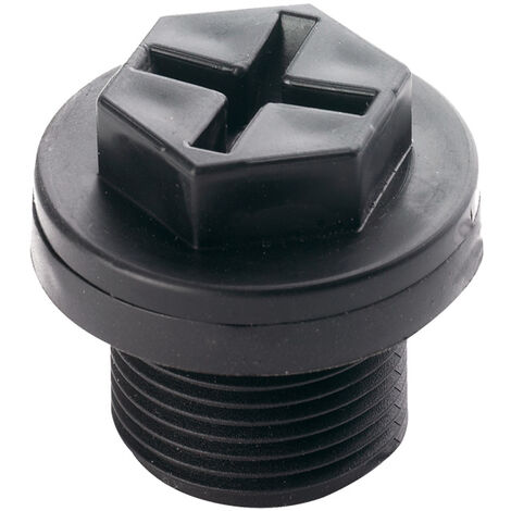 Bouchon de vidange gros débit Ø26/34 – Filetage 1' pour récupérateur d'eau – Couleur noire – Débit élevé pour usage intensif – Belli