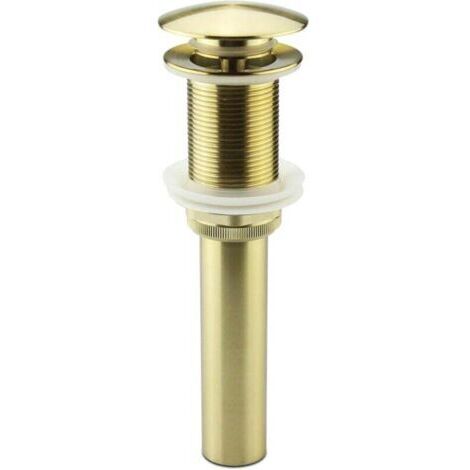 Bouchon de vidange plaqué or pour robinet d'évier (sans trop-plein), bonde à ressort pour lavabo