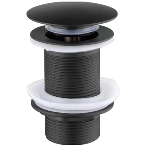Bouchon de vidange Premium Noir Mat Bouchon de lavabo Bouchon de vidange Clickwaste Verrouillable