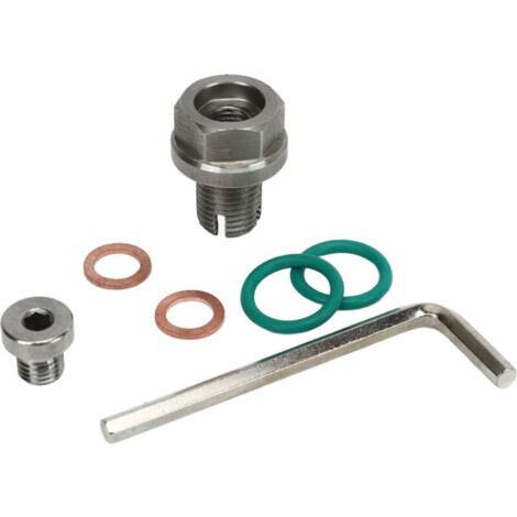 Bouchon de vidange surdimensionné Piggyback en acier inoxydable, kits de réparation de filetage de carter d'huile autotaraudeur avec clé hexagonale, joint torique M12.1-1.25x15mm