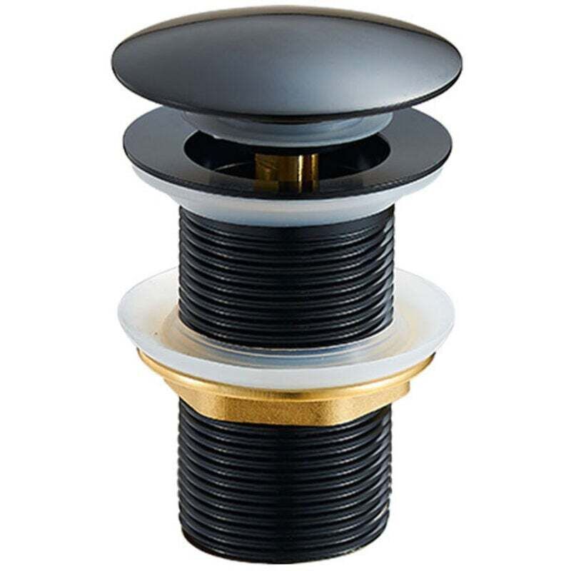 Bouchon de vidange universel sans trop-plein Bouchon de vidange noir Pop Up Bouchon de vidange pour lavabo