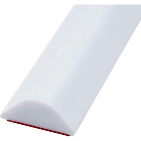 Bouchon d'eau de salle de bain pliable Barrière anti-inondation Barrage d'eau en caoutchouc Barrière de sol de salle humide Seuil de douche Garde-eau (Couleur : Blanc, Taille : 1 m/39 po)
