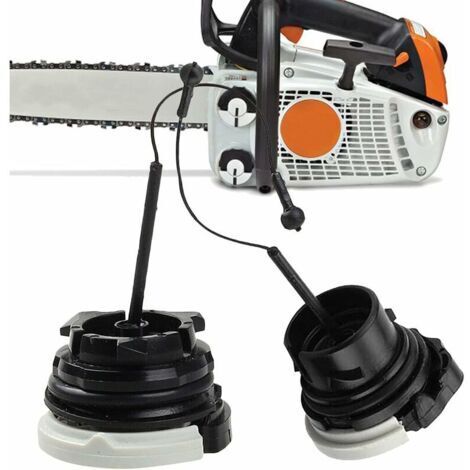 Bouchon d'essence + Bouchon d'huile pour STIHL MS200 MS210 MS230 MS250 MS260 MS270 MS280 MS340 MS341 MS361 MS380 MS381 MS390 MS441 MS460 MS880 MS171 MS181 MS192T Tronçonneuse (4 Pack)