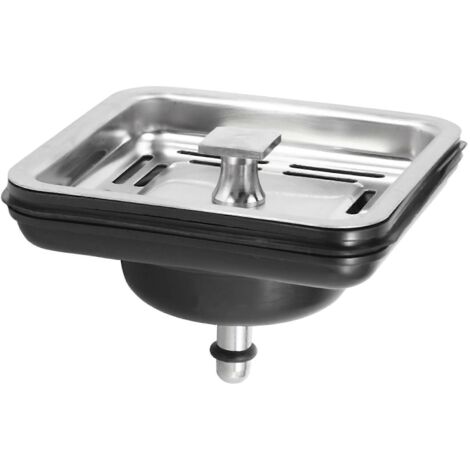 Bouchon d'évier carré en acier inoxydable, panier de vidange en maille pour cuisine ---
