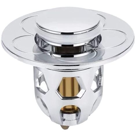 Bouchon d'évier de salle de bain universel 2 en 1, bouchon de vidange d'évier de salle de bain, bouchon de vidange d'évier de salle de bain, bouchon de vidange pop-up pour trous de vidange de 1,34 à 1