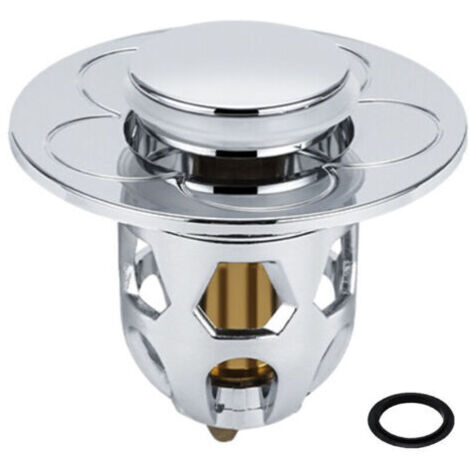 Bouchon d'évier en acier inoxydable, bouchon d'évier universel, bouchon de vidange pour évier de comptoir, bouchon de baignoire, ABS + capuchon à ressort, noyau en cuivre, finition argentée électropla