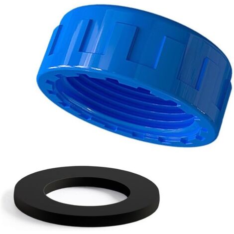 Bouchon d'obturation pour tuyau d'évacuation d'évier de cuisine, bouchon siphon avec rondelle filetée femelle, extrémités d'arrêt, raccords plomberie machine à laver, joints d'étanchéité et Bleu 32mm