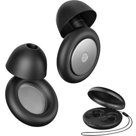 Bouchon d'oreille - Réutilisable + 8 Paires Embouts Amovibles,Ajustement Sécurisé pour Dormir sur le Côté, Ronflements & Voyage