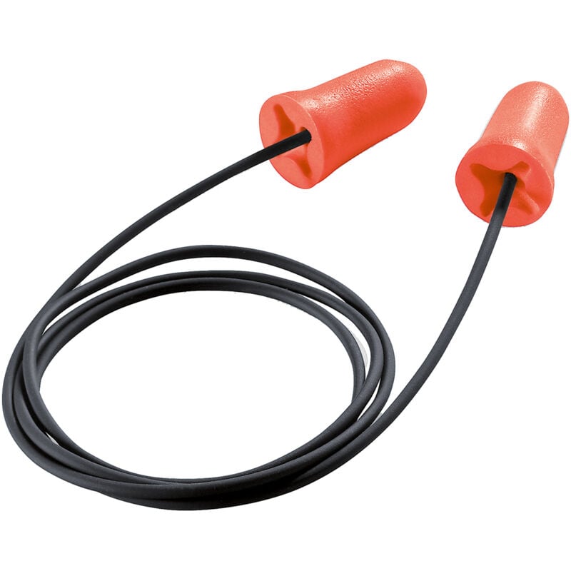 Bouchons d'oreilles cordés jetables Uvex com4-fit 33dB Noir, Orange x 100 paires ( Prix pour Boîte de 100 )