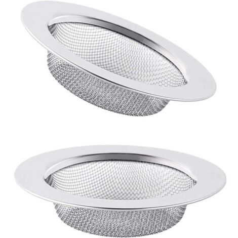 Bouchon Évier Cuisine 2 Pièces Filtre Passoire Grille Acier Inoxydable 7.8cm