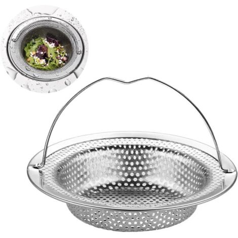 Bouchon Evier Cuisine, Filtre Evier avec Poignée, Bouchon Evier en Acier Inoxydable, Crépine Cuisine Meilleur pour Vidange et Antiblocage (11 x 8 x 2 cm)