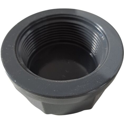 Bouchon femelle à visser 1''1/2 – Raccord d'évacuation PVC – Diamètre 40mm – Pour tuyau PVC – Étanchéité renforcée – Piscineo