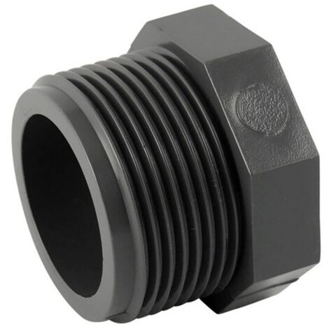 Bouchon mâle à visser en PVC – Diamètre 1'' – Pression maximale 16 bars – Normes ACS et NF – Pour systèmes de plomberie filetés – Sorodist