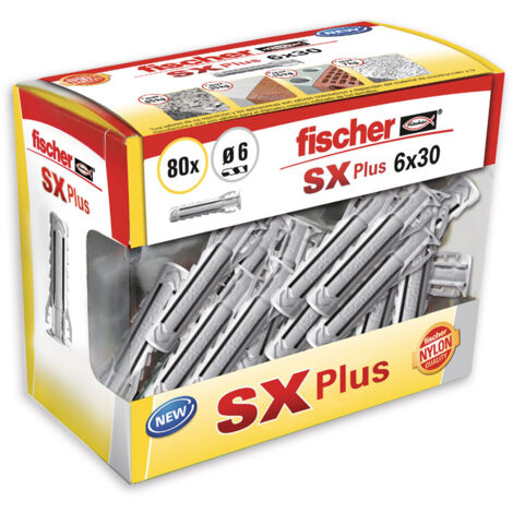 Bouchon Fischer Sx Plus ø6x30mm Diy 80 Unit. 568712. Au Format Coffret Diy