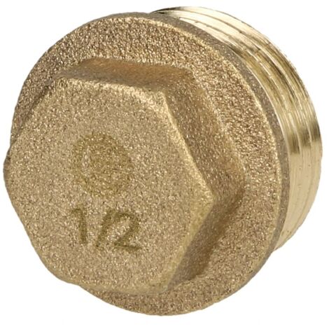Bouchon FM 1/2’’ hexagonal laiton nu