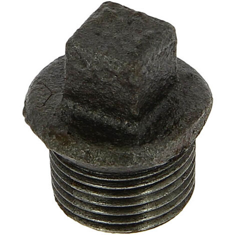 Bouchon fonte noire Mâle tête carrée 12x17