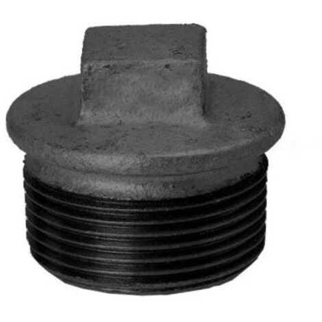Bouchon Hermann Schmidt Temperguss DN 15, 2000 /2" avec rebord, noir