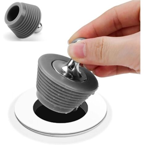 Bouchon Lavabo , Bouchon Evier Salle de Bain avec Poignée en Métal Bouchon Caoutchouc, Bouchon Evier Cuisine Bouchon Vidanges Universel pour Évier, Salle de Bain Et Cuisine