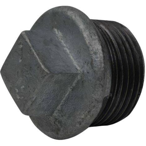Bouchon Mâle avec Butée en Fonte Malléable à Cœur Noir 1/4''
